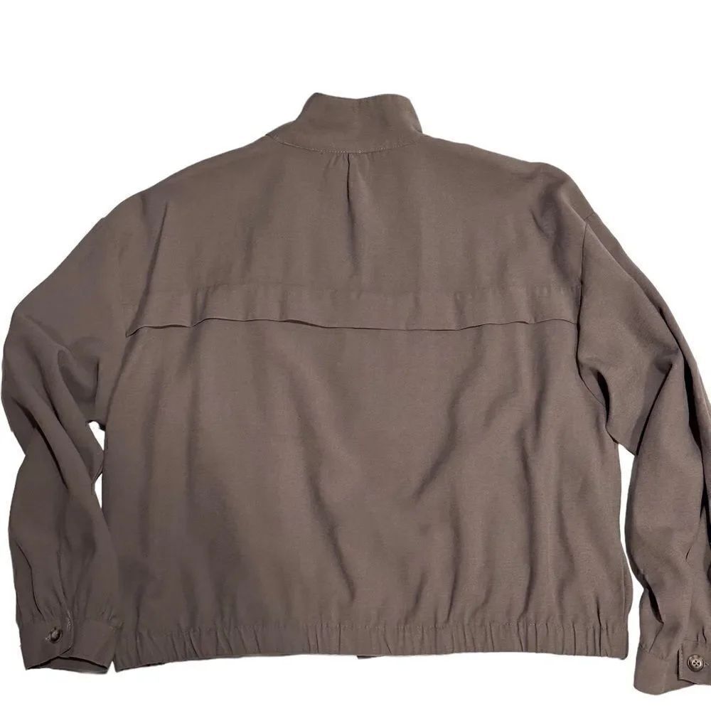 Nine West Grey Utility Bomber Jacket Large - Picture 7 of 9